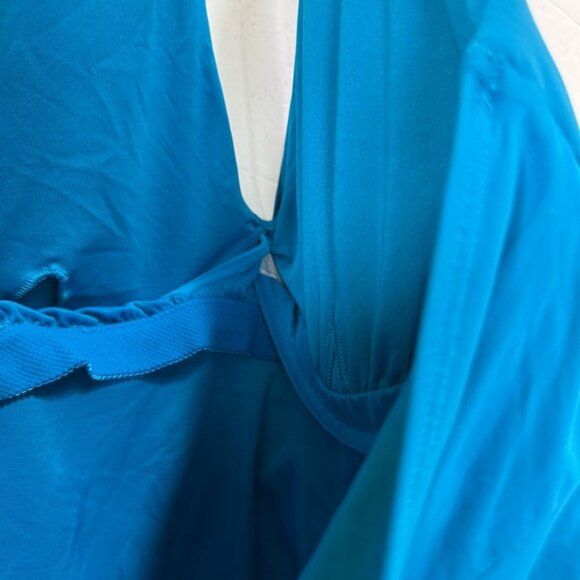 SPANX Bayside Halter Shaping 1Piece Swimsuit Ring Buckle Slimming Padded Blue 14 - Picture 12 of 16